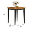 5pc Gaucho Counter Height Dining Set Oak/Black - Acme Furniture: Solid Wood, Square Leg, Saddle Stools - 3 of 4