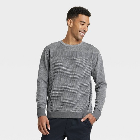 Men's Waffle-knit Henley Athletic Top - All In Motion™ Gray S : Target