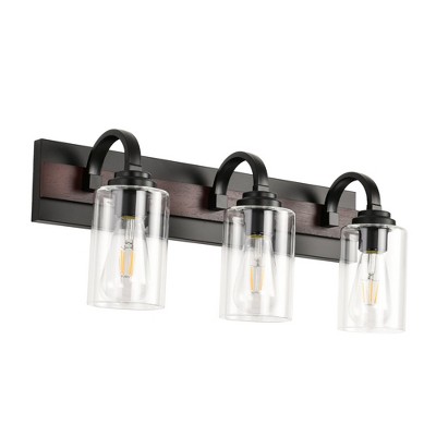 PAKOKULA 3-Light Bathroom Vanity Light with Clear Glass Shades