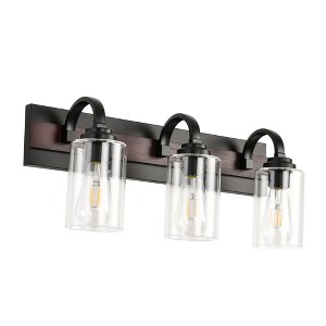 PAKOKULA 3-Light Bathroom Vanity Light with Clear Glass Shades - 1 of 4