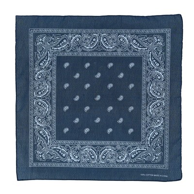 Ctm Cotton Paisley Print Bandana, Navy : Target