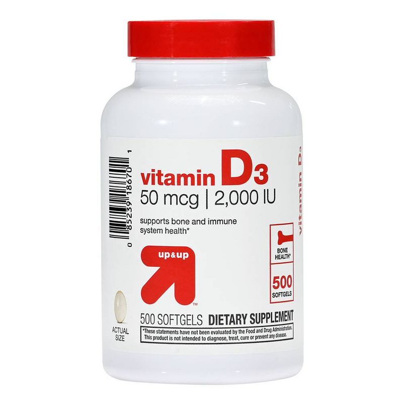 Vitamin D3 Dietary Supplement Softgels - up & up™, 3 of 6