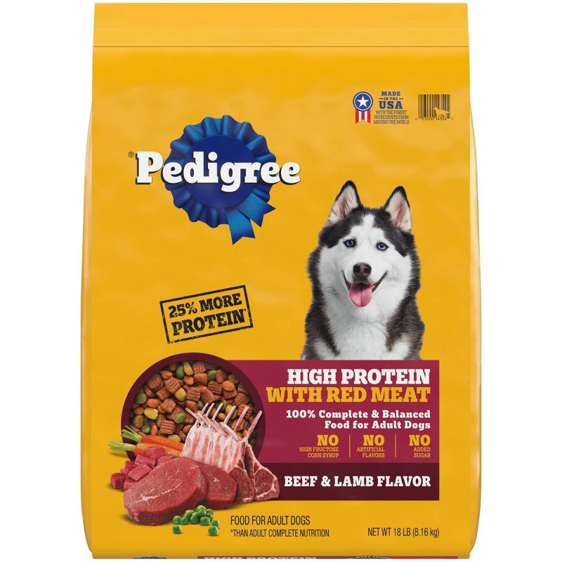 Pedigree High Protein Beef & Lamb Flavor Adult Complete & Balanced Dry Dog Food, 1 of 12