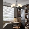 PAKOKULA 5 light Matte Black Transitional Chandelier with Opal Glass Shade for Kitchen Island - 3 of 4