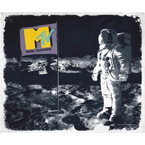 Intimo MTV Music Television Moon Man  80's Astronaut Plush Fleece Throw Blanket Wall Scroll Multicoloured - 1 of 4
