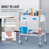 VEVOR Service Cart, 2 Layers Stainless Steel Utility Rolling Cart, Medical Cart with Two Drawers, Dental Utility Cart with Lockable Wheels - 3 of 4