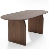 Wooakway 30"H Oval Wood Dining Table Kitchen Table Conference Table with Double Pedestal - 2 of 4
