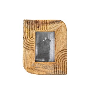 4x6 Inch Carved Arch Picture Frame Natural Mango Wood, MDF & Glass by Foreside Home & Garden - 1 of 4