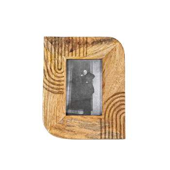 4x6 Inch Carved Arch Picture Frame Natural Mango Wood, MDF & Glass by Foreside Home & Garden