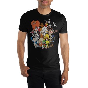 Looney Tunes Cartoon Group Mens Black T-Shirt - 1 of 1