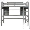PAGED Simple Wooden Loft Bed Bunk Bed, Twin Size Bed Frame with Inclined Ladder and Guardrail for Kids, Teens, Adults - 3 of 4