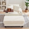 PAGED Single Sofa with Ottoman, Fluffy Corduroy Sofa with Bluetooth Speaker, USB Ports,180°Rotating Table Board for Living Room - 2 of 4