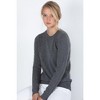 JENNIE LIU Women's 100% Pure Cashmere Long Sleeve Crew Neck Pullover Sweater - 2 of 3