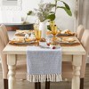 Design Imports  Woven Jacquard Fringe Table Runner, Stonewash Blue, 15X72" - 2 of 4