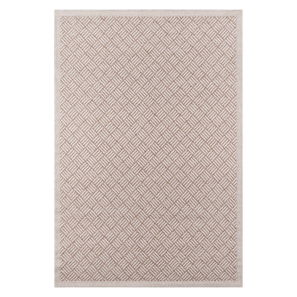 6'7inx9'6in Geometric Loomed Area Rug Tan - Momeni