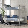 VYNXARIA Twin Over Twin Metal Bunk Bed with Storage - Sleek Silver - 2 of 4