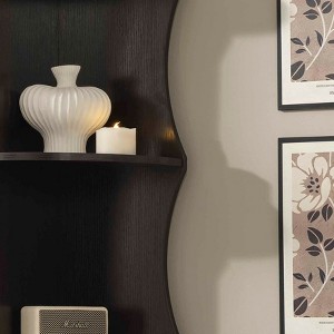 NicBex Corner Bookshelf 5 Tier Rounded Shelf Fronts Compact Bookcase for Small Spaces Living Room Bedroom Storage - 1 of 4