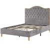 NicBex Queen Size Fleece Upholstered Platform Bed with Gold Wooden Feeet,Modern Bed Frame No Box Spring Needed - 3 of 4