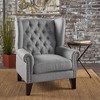 37.50'' Fabric Antique Accent Chair with Tufted Back, Decorative Trim, and Multiple Color Options for Living Room - 4 of 4