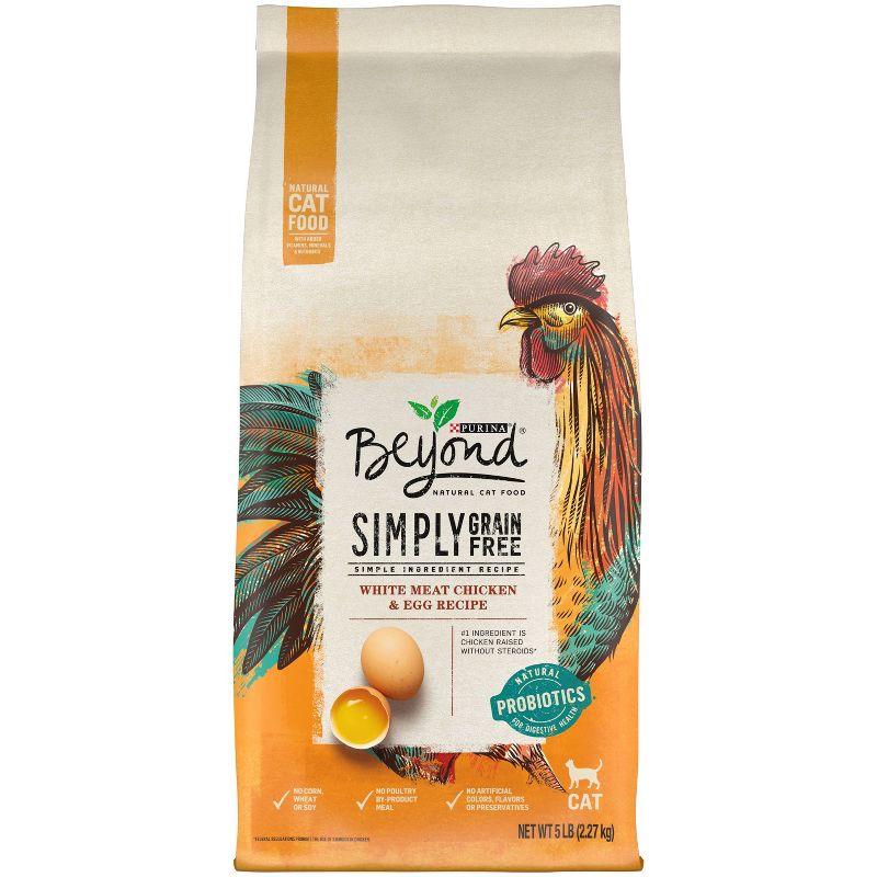 Purina Beyond Simply Grain Free Probiotics White Meat Chicken & Egg Recipe Adult Premium Dry Cat Food, 1 of 9