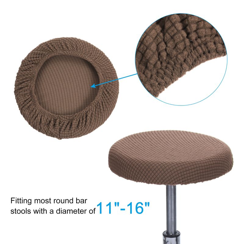Unique Bargains Round Washable Elastic Bar Stool Cushion Slipcovers Fit for Diameter 11"-16" 1 Pc, 3 of 6