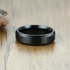 Matte Black Tungsten Carbide Wedding Band Ring Women Men 6mm or 8mm Ginger Lyne Collection - 3 of 4