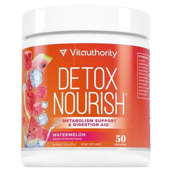 Detox Nourish Powder, Metabolism Support & Anti-Bloat Digestive Aid, Watermelon, Vitauthority, 310gm