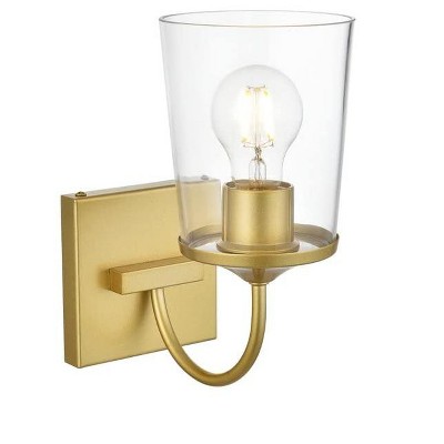 Elegant Lighting Avani 1 light Brass and Clear Bath Sconce