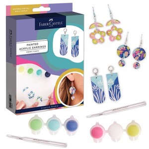 Faber-Castell Painted Acrylic Earrings: Multicolored Art & Craft Tool Set, Includes Brushes, 20 Pieces, Plastic Material - 1 of 4