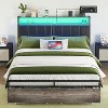 AMERLIFE LED Bed Frame with Drawers, 2-Tier Storage and Charging Station - 4 of 4