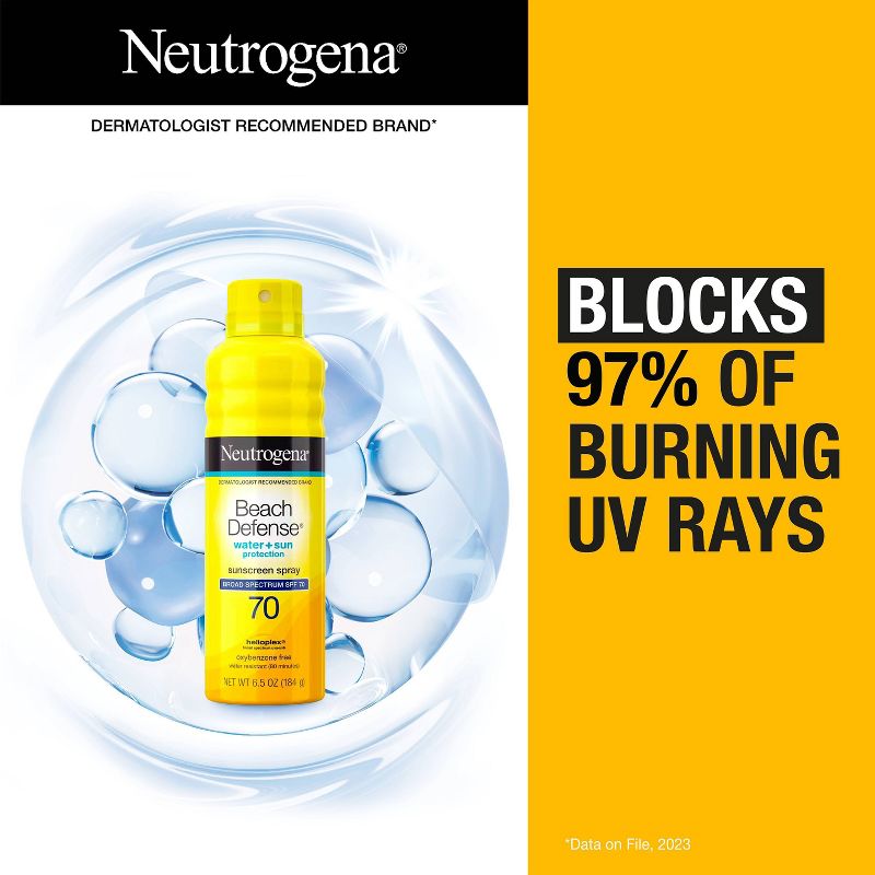 Neutrogena Beach Defense Sunscreen Spray, SPF 70, 6.5oz, 4 of 16