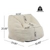 36" Bean Bag Chair with Faux Fur Corduroy and Armchair Backrest,Comfy Foam Seat for Dorm or Small Apartment-The Pop Home - 4 of 4
