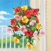 Collections Etc Hanging Artificial Tropical Hibiscus Bush Basket Set - image 2 of 3