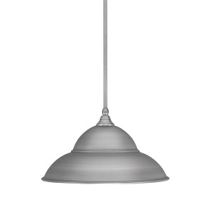 Toltec Lighting Any 1 - Light Pendant in  Brushed Nickel with 16” Brushed Nickel Double Bubble Metal Shade Shade - 1 of 1