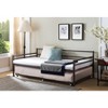 Kings Brand Furniture - Twin Size Metal Roll Out Platform Trundle Bed Frame for Daybed with Steel Slats, White - image 3 of 4