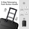 FURNIinspire Bag And Luggage Sets Hard Shell 3 Piece Suitcase Set, Travel Luggage Business Suitcases with Wheels, Black, 19.88"*10.63"*29.92" - 2 of 4