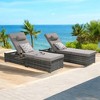Mshliw Outdoor Chaise Lounge Chair Set of 2 with Cushions and Adjustable Backrest – Foldable PE Rattan Recliners for Patio, Poolside, Garden - 2 of 4