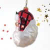 Cheerful Santa Head Sparkling Glass Christmas Ornament| OrnamentallyYou - 4 of 4