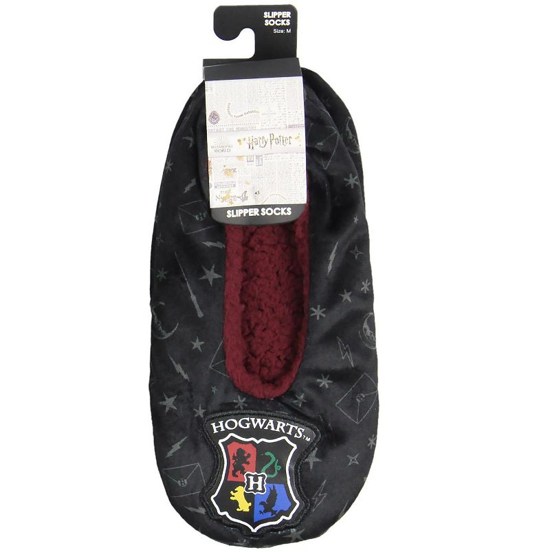 Harry Potter Slippers Hogwarts Crest Embroidered Slipper Socks No-Slip Sole, 4 of 5