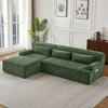 Chenille L-Shaped Sectional Sofa, Minimalist Comfy Sleeper Couch for Living Room, Apartment & Reception Spaces, No Assembly Required - 4 of 4