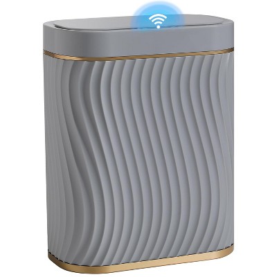 Bathroom Small Trash Can with Automatic Touchless Lid, 2.6 Gallon Smart Garbage Can Narrow Waterproof Trash Bin for Bedroom, Office