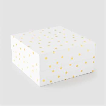Gold Polka Dot Large Square Gift Box White - Sugar Paper™ + Target