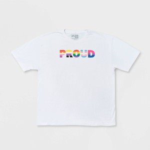 Pride Adult Short Sleeve 'Proud' T-Shirt - White - 1 of 2