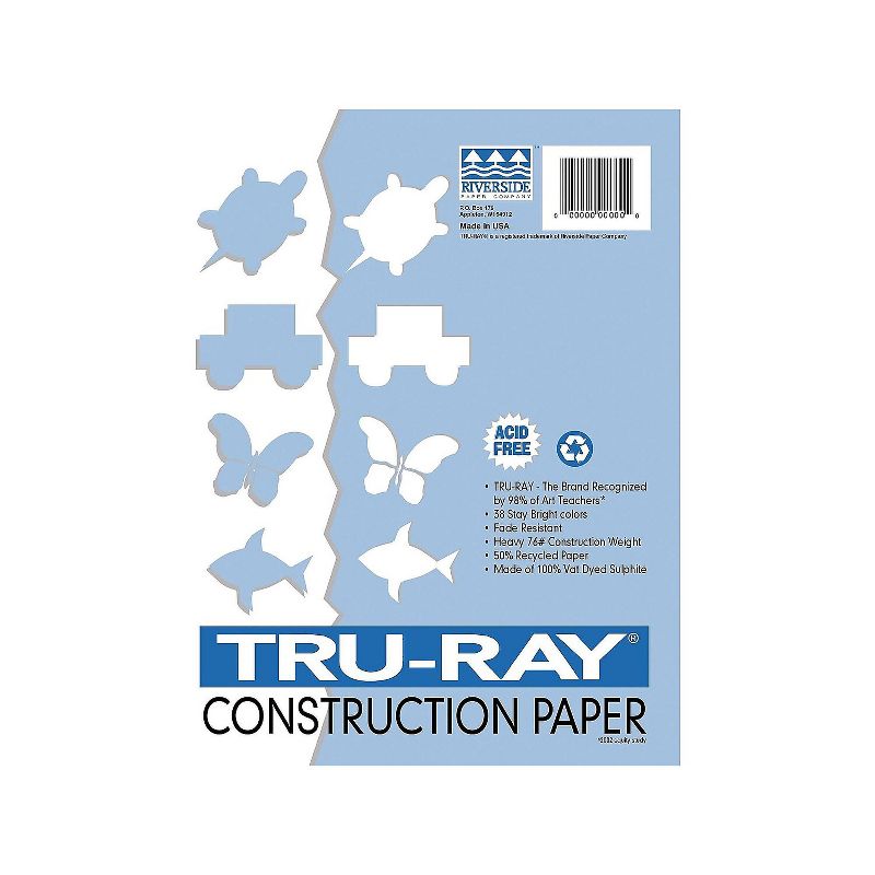 Pacon Tru-Ray 12" x 18" Construction Paper White 50 Sheets (P103058), 2 of 4