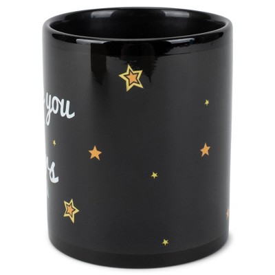 Elanze Designs I Love You to the Stars and Back 11 Ounce Black Ceramic Coffee Mug