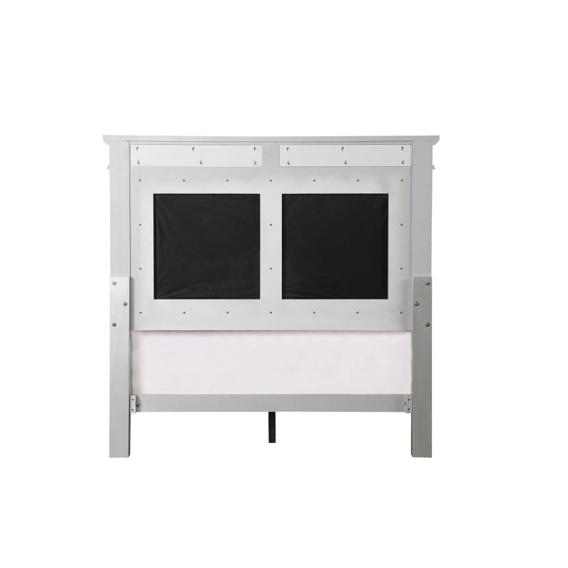 81&#34; Full Bed Varian Bed Gray Velvet, Silver Mirrored Finish - Acme Furniture, 4 of 7