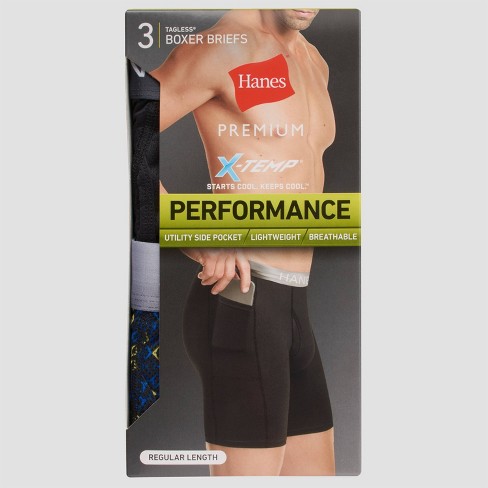 Hanes Premium Men's Xtemp Boxer Briefs with pocket 3pk - Colors May Vary - image 1 of 4
