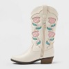Kids' Emberly Embroidered Western Boots - art class™ Ivory - 2 of 3