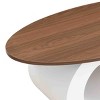 INFURNIC Coffee Tables White Nesting Coffee Table Set of 2 Oval and Round Design with Sturdy Metal Base for Living Room, White, 30.91"*20.67"*19.17" - 2 of 4