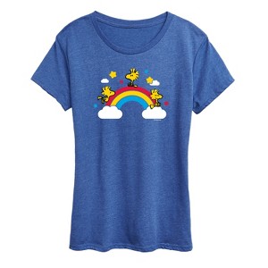 Women's - Peanuts - Woodstock Rainbow Short Sleeve Graphic T-Shirt - 1 of 4